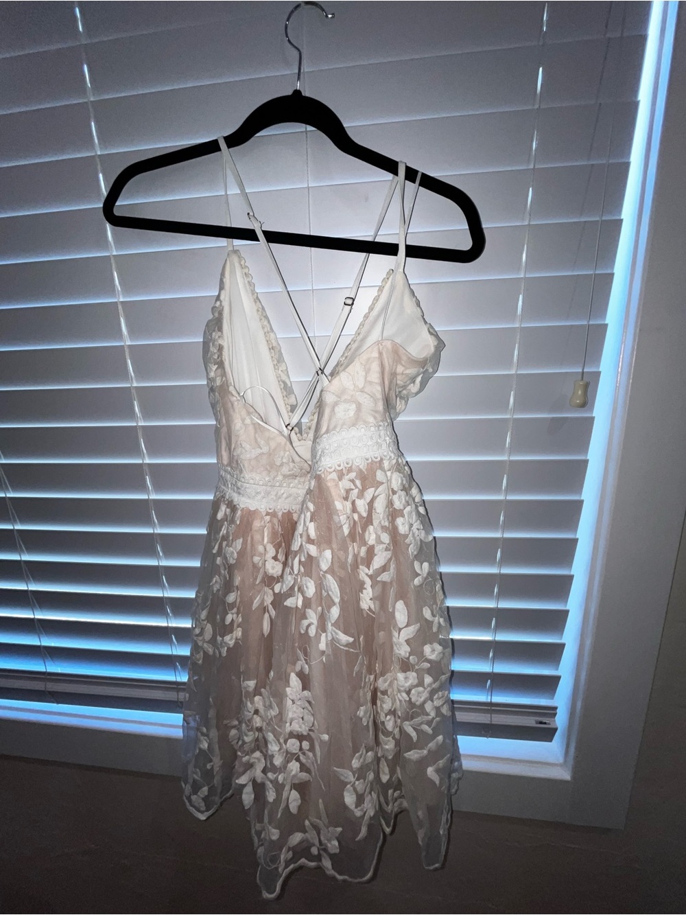 Apricot Lane White Floral Lace Mini Dress - Picture 3 of 3